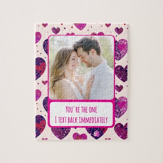 Quebra-cabeça Txt De Coração Roxo Para Trás Imediatamente (Vertical)