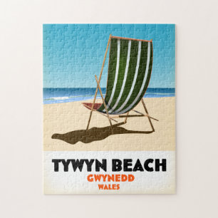 Quebra-cabeça Tywyn Beach Gwynedd Wales poster