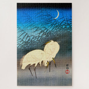 Quebra-cabeça Ukiyoe - Egrets and Reeds em Lua