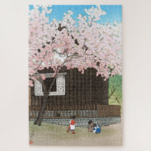 Quebra-cabeça ukiyoe - hasui - C01 - Aagoyama Hill em Primavera