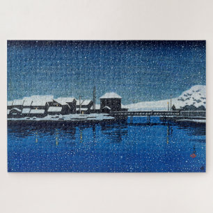Quebra-cabeça ukiyoe [hasui] C22 Port of Ebisu, Ilha Sado
