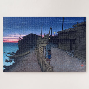 Quebra-cabeça ukiyoe [hasui] C23 Aikawa-machi na Ilha Sado
