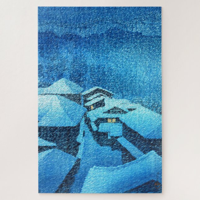 Quebra-cabeça ukiyoe - hasui - m04 - Hataori Hot Primavera - (Vertical)