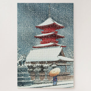 Quebra-cabeça ukiyoe - hasui - m10 - Toshogu Shrine, Ueno -