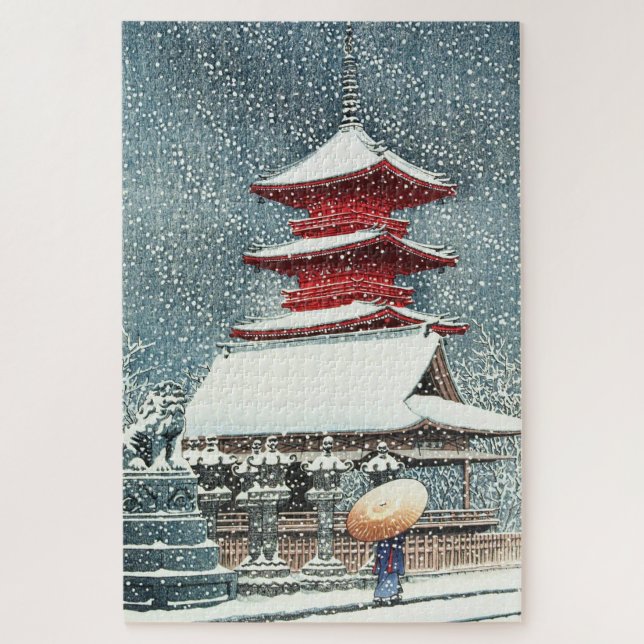 Quebra-cabeça ukiyoe - hasui - m10 - Toshogu Shrine, Ueno - (Vertical)