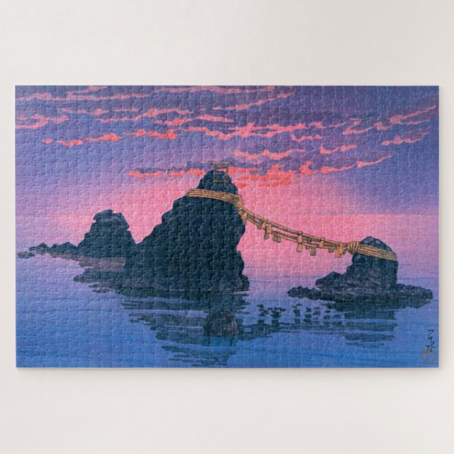 Quebra-cabeça ukiyoe - hasui - No.25 As pedras casais de ... (Horizontal)