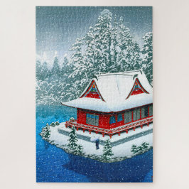 Quebra-cabeça ukiyoe - hasui - No.26 Snow no Parque Inokashira -