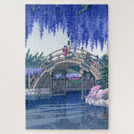 Quebra-cabeça ukiyoe - hasui - No.34 Wisteria em Kameido -