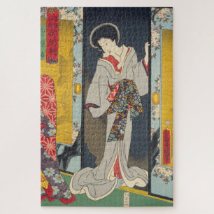 Quebra-cabeça ukiyoe - Toyokuni - n.o 10 Ama Myōchin -
