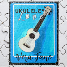 Ukulele ama tons de azul com nome