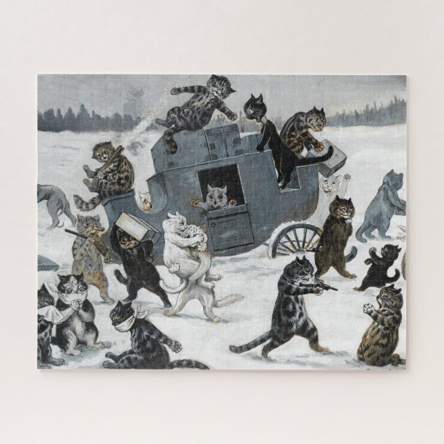 Quebra-cabeça Um assalto à autoestrada por Louis William Wain (Horizontal)