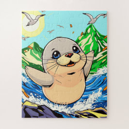 Quebra-cabeça Um belo selo de animação infantil