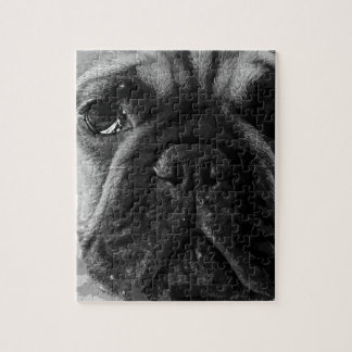 Quebra-cabeça Um buldogue francês preto e branco