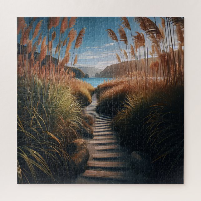 Quebra-cabeça Um caminho de madeira (Vertical)