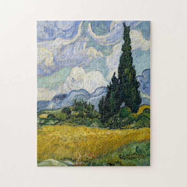 Quebra-cabeça Um campo de rodas com Cypress Van Gogh (Vertical)