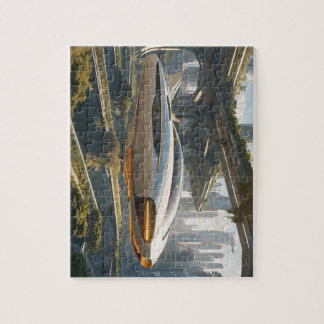 Quebra-cabeça Um carro voador na cidade do futuro.