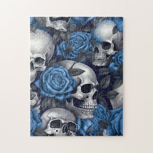 Quebra-cabeça Um design da série A Skull and Roses 12 (Vertical)