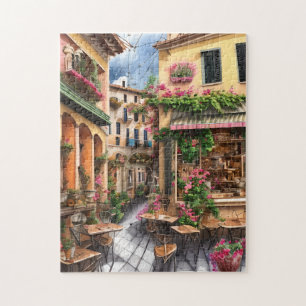 Quebra-cabeça Um Design de Ephemera, uma cena de rua italiana, s