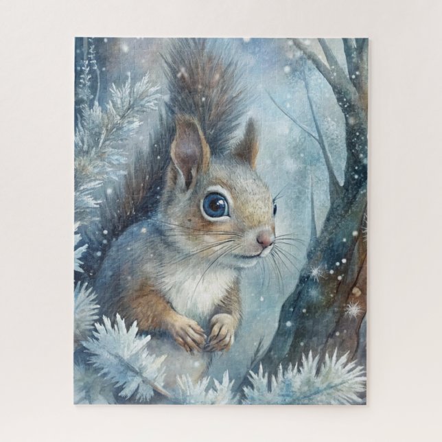 Quebra-cabeça Um esquilo no inverno (Vertical)