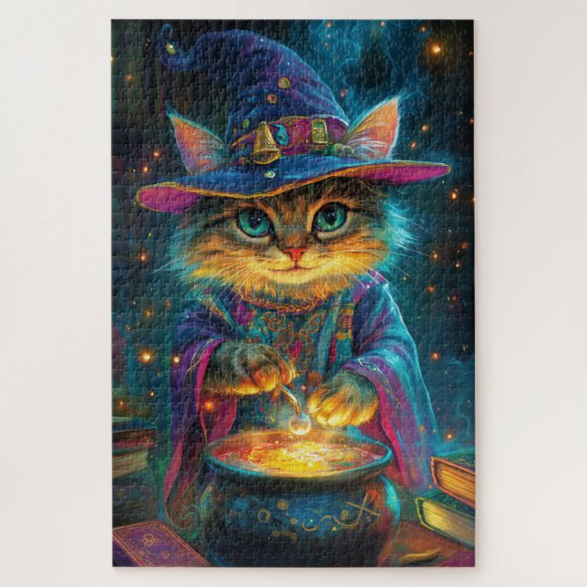 Quebra-cabeça Um feiticeiro de gato (Vertical)
