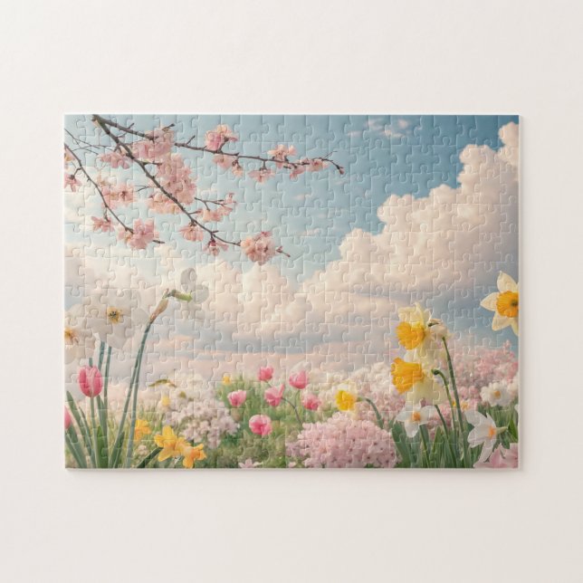 Quebra-cabeça Um Fundo Floral de Primavera (Horizontal)