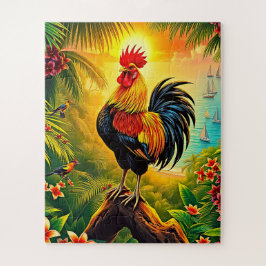 Quebra-cabeça Um galo vibrante para crianças