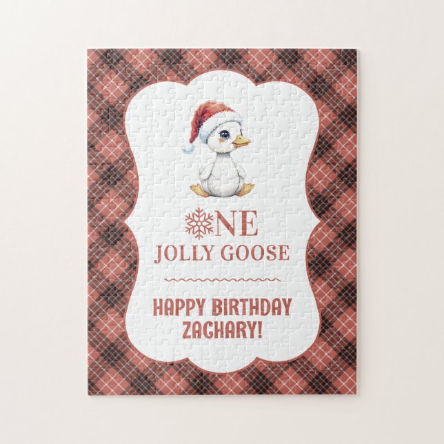 Quebra-cabeça Um Ganso Alegre Personalizado Aniversário de Prime (Vertical)