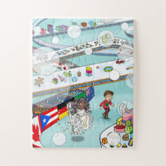 Quebra-cabeça Um garoto, uma roda presidida pela Fada dos Dentes