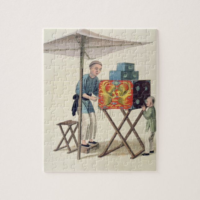 Quebra-cabeça Um homem com uma Raree-Mostra, chapeia 10 'do (Vertical)