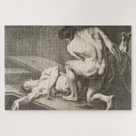 Quebra-cabeça Um homem levanta as pernas de outro homem