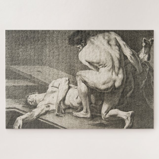 Quebra-cabeça Um homem levanta as pernas de outro homem (Horizontal)