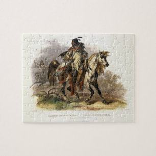 Quebra-cabeça Um indiano Blackfoot a cavalo, chapeia 19 do Vol