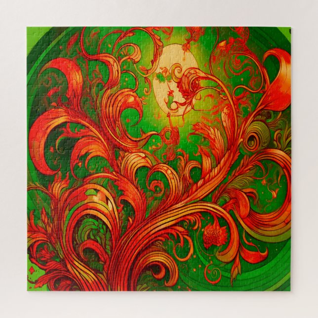 Quebra-cabeça um intrincado trabalho de arte digital. (Vertical)