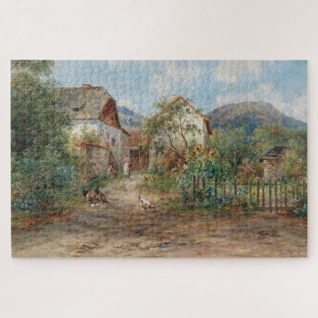 Quebra-cabeça Um Jardim Russo em Flor no Campo (Horizontal)