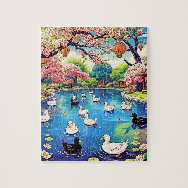 Quebra-cabeça Um lago de sereno (Vertical)