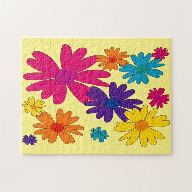 Quebra-cabeça Um leito floral de flores margaridas (Horizontal)