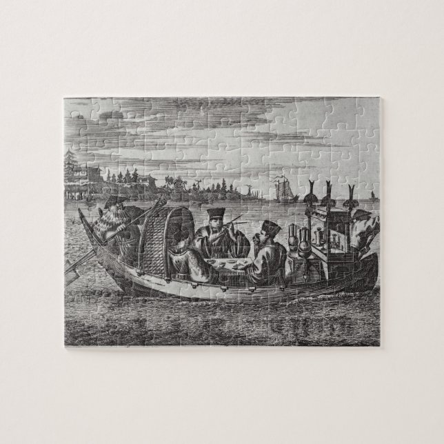 Quebra-cabeça Um mandarino rico que janta em um barco, (Horizontal)