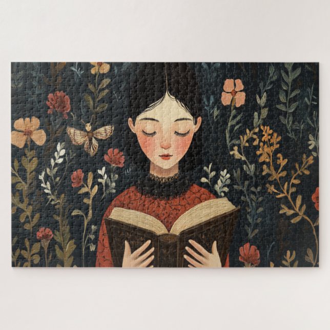 Quebra-cabeça Um Momento Silencioso Com Um Livro (Horizontal)