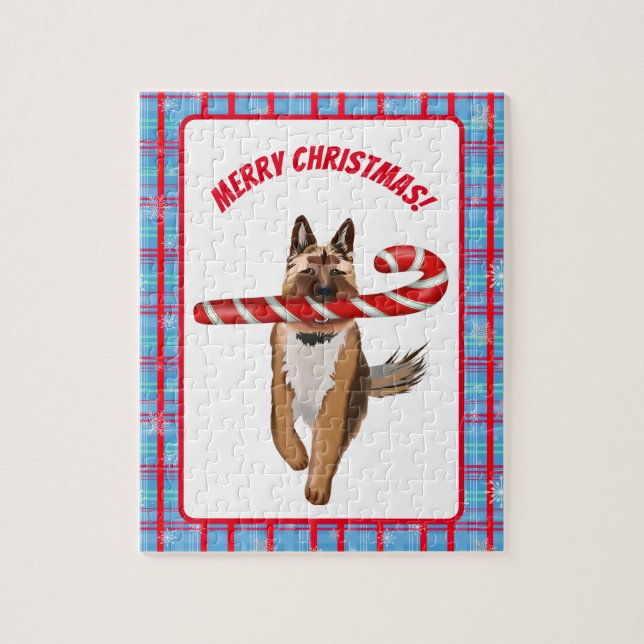 Quebra-cabeça Um Natal De Canela Muito German shepherd (Vertical)