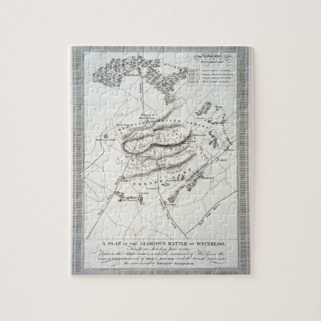 Quebra-cabeça Um plano da batalha de Waterloo gloriosa (engravi (Vertical)