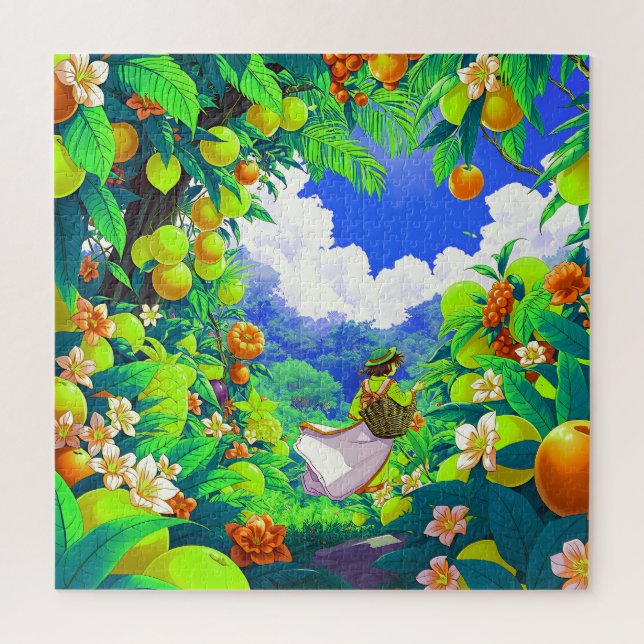 Quebra-cabeça Um pomar tropical pitoresco (Vertical)
