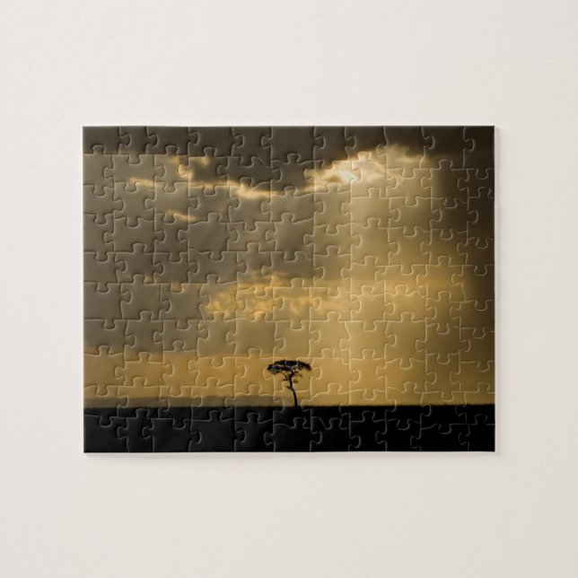 Quebra-cabeça Um pôr do sol místico ao voltar ao acampamento (Horizontal)