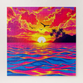 Quebra-cabeça Um pôr do sol tropical incrível