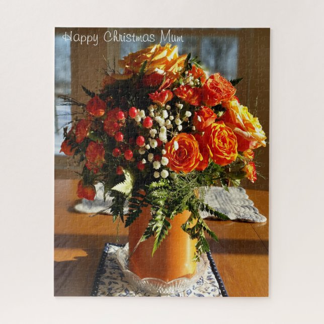 Quebra-cabeça Um presente de Natal para a minha Mãe. (Vertical)