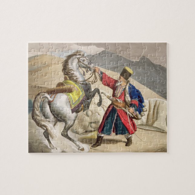 Quebra-cabeça Um tártaro com seu cavalo, gravado pelo Thierry B (Horizontal)