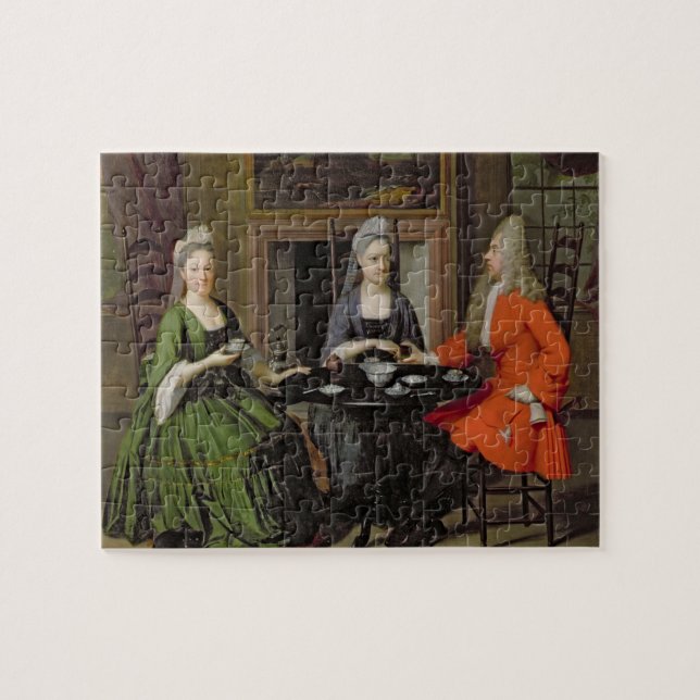 Quebra-cabeça Um tea party (óleo em canvas) (Horizontal)