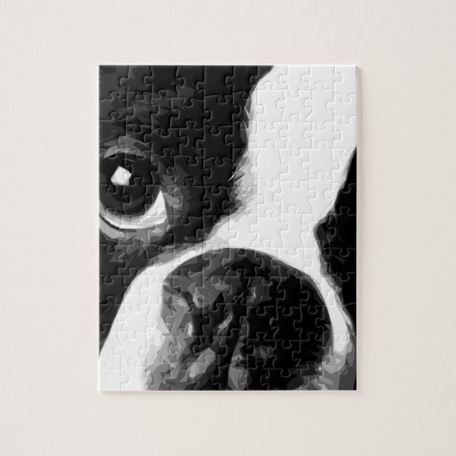 Quebra-cabeça Um terrier preto e branco de Boston (Vertical)