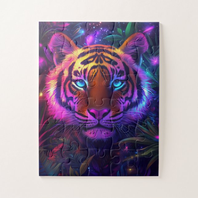 Quebra-cabeça Um tigre psicodélico (Vertical)