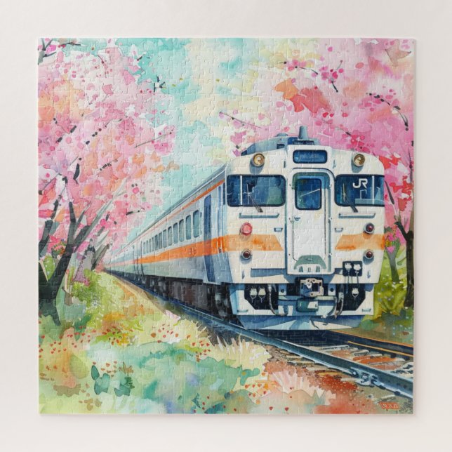 Quebra-cabeça Um Trem na Primavera (Vertical)