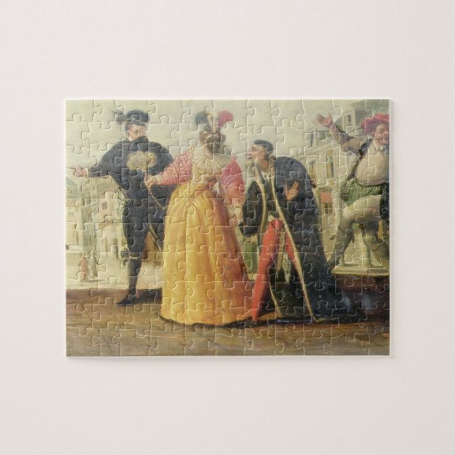 Quebra-cabeça Um trupe de Commedia Dell'Arte antes de um (Horizontal)